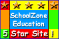 Image of the School Zone Education five star website logo that links to the School Zone Education home page.