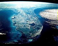 Image of Florida taken from a space shuttle.