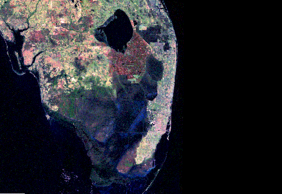 Image of Florida taken from a satellite.