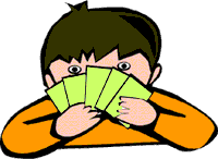 Image of a boy holding cards in his hand.