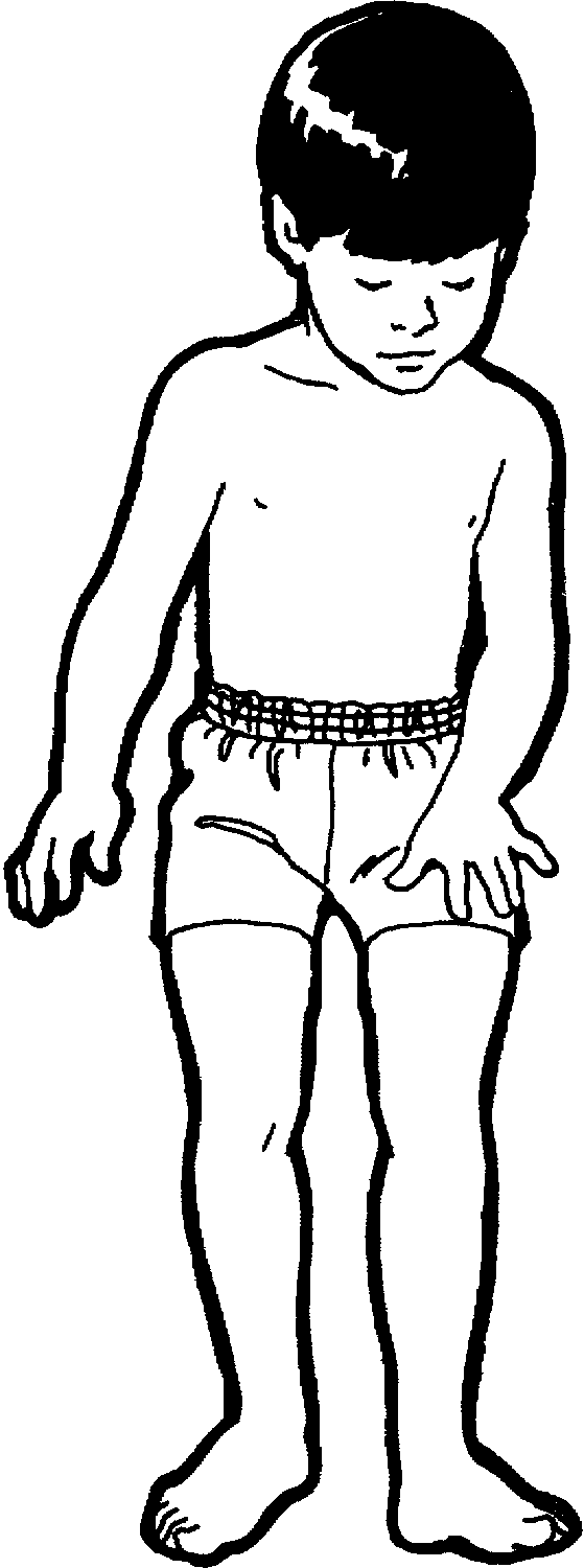 Image of a boy wearing underclothes.