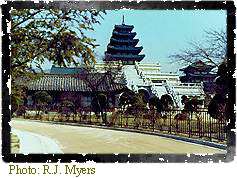 Image showing a fourteenth century temple on the Kyong-bok Palace grounds in Seoul.