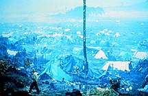 Image of the main refugee camp near Goma, Congo.  This image links to a more detailed image.