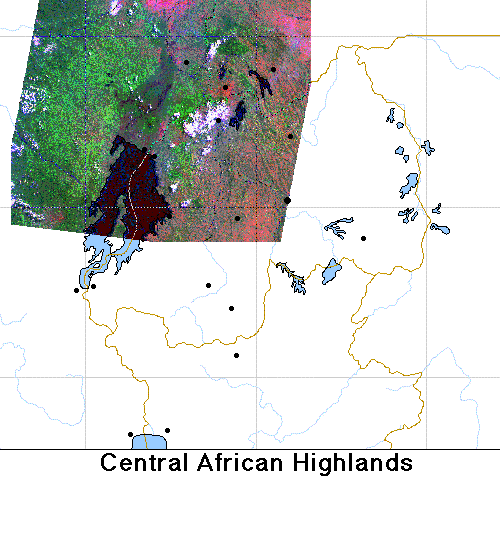 Image of a map that shows Central African Highlands.