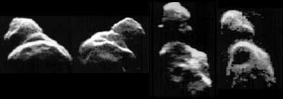Image of four Earth-crossing asteroids.