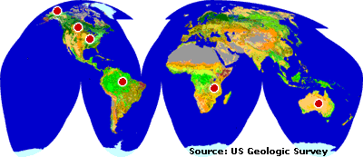 Image of a map showing where the different biomes of the world are located.  Each biome is linked to a page with more detailed information about that specific biome.  Please have someone assist you with this.