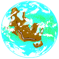 Image of the Earth during the Proterozoic Era.