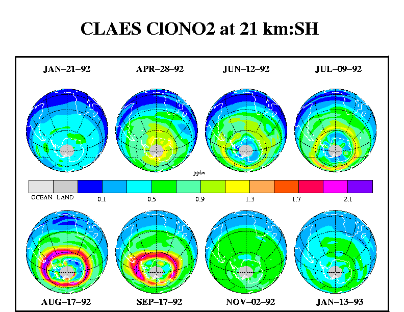 Image of CLAES CIONO2 at 21 km:SH.  Please have someone assist you with this.