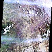 Image of a satellite view of central Kenya durning the dry season.  This image links to a more detailed image.