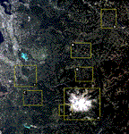 Image of a true-color Landsat which shows the Rainier area.  This image links to a more detailed image.