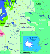 Image of a map showing the Rainier study area.  This image links to a more detailed image.