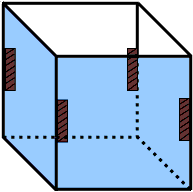 Image showing how to glue the cube together.  Please have someone assist you with this.