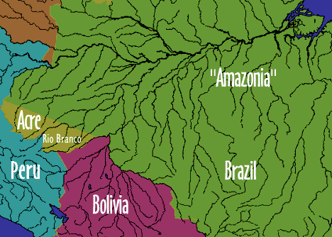 Image of a map showing 'Amazonia.'