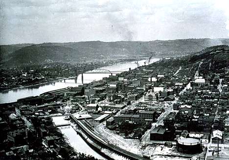 Image of downtown Wheeling in 1890.