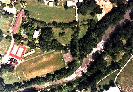 Image of lower Wheeling Creek site c: 7.4 Kilometers upstream of the Ohio River at Wheeling Jesuit University Campus.