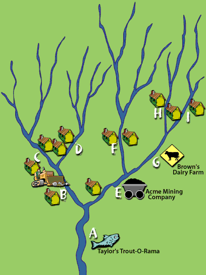 Image displaying the Bear Creek Watershed.  Please have someone assist you with this.