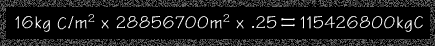 Image of a chalkboard diagram that has a formula to find the kilograms of carbon from canopy.  Please have someone assist you with this.