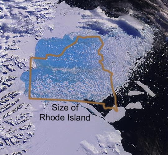 Larsen B Ice Shelf Collapse Size Comparison