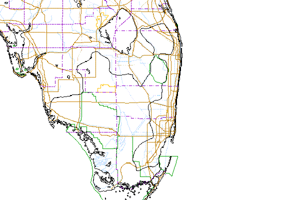 Image of Florida taken from a satellite which shows the different landscapes and landuse.