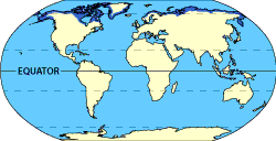 Image of a world map that displays where the arctic tundra is located.  Please have someone assist you with this.