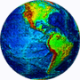 Image of the Earth which shows the different types of land.