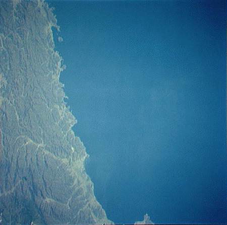 Image that shows a section of the North Korean coast near the city of Ch'ongjin.