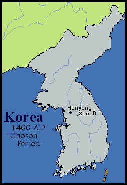 Image of Korea during the Choson Period, 1400 AD.  Please have someone assist you with this.