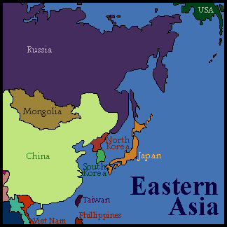 Image of a map of Eastern Asia.
