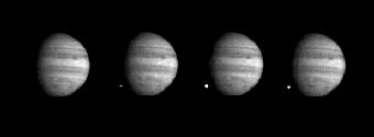 Images of the Shoemaker-Levy comet and Jupiter.