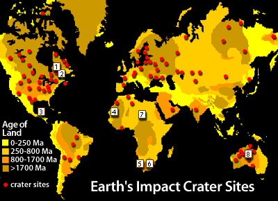 impact craters on earth map Dinosaur Floor Giant Impact impact craters on earth map