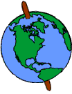 Animation showing the tilt of the Earth's axis.