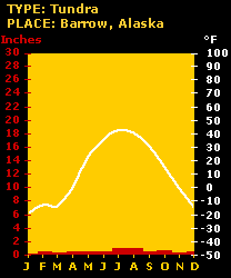 Image of a climograph for Barrow, Alaska.  Please have someone assist you with this.