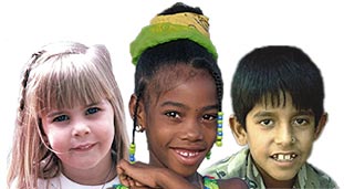 Image of three diverse children.