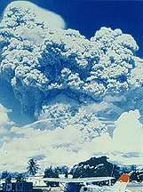 Image of a volcanic eruption.  This image links to a more detailed image.