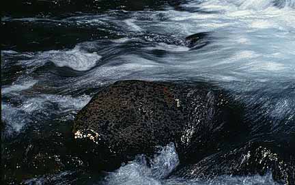 Image of water flowing over some rocks in a stream.  