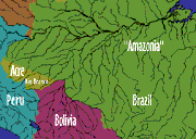 Image showing the region surrounding the city of Rio Branco in the western Amazon basin.  This image links to a more detailed image.