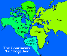 Image showing how all the continents fit together.  This image links to a more detailed image.