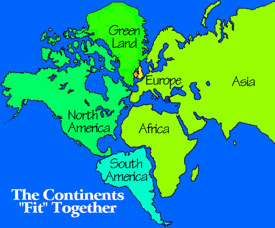 Image showing how all the continents fit together.