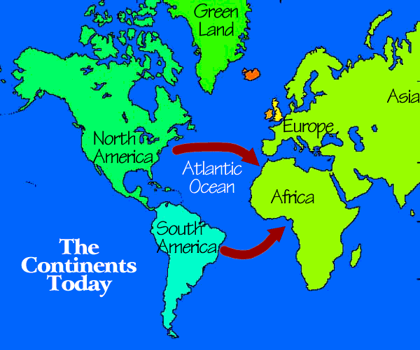Image showing the continents today.