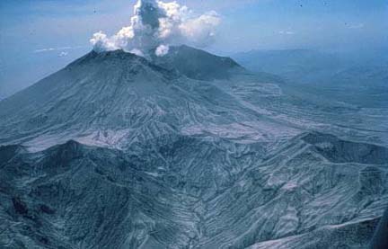 Image of steam venting from Mount Saint Helens as viewed from the northwest on June 19, 1980.