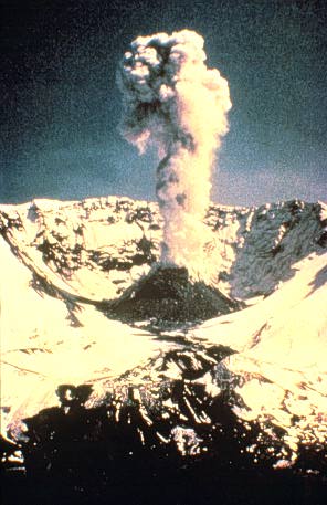 Image of a growing lava dome in the explosion crater as it appeared on May 19, 1983, three years after the main eruption.