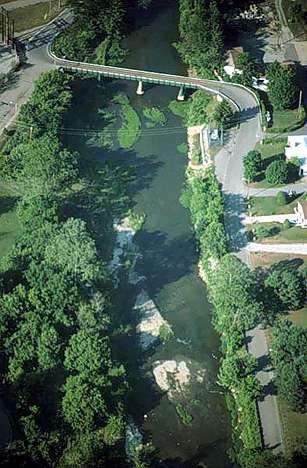 Image of site 17: an aerial view of sixth-order Big Wheeling Creek.