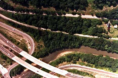 Image of lower Wheeling Creek site e: 5.4 Kilometers upstream of the Ohio River at Fulton area, Wheeling, WV.