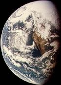 Image of the planet Earth with heavy cloud cover.