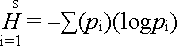 Image that shows the formula for the Shannon Index of Species Diversity.  Please have someone assist you with this.